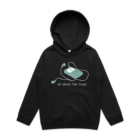All About The Music, Music Player - Youth Supply Hood Black Kids Hoodie music retro tech