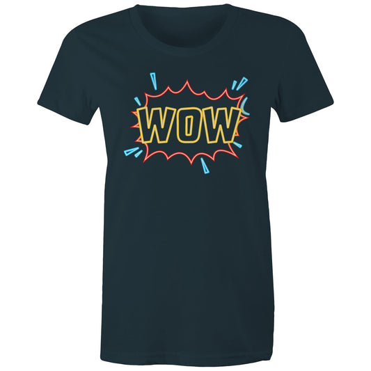 Wow, Comic Book - Womens T-shirt Indigo Womens T-shirt comic