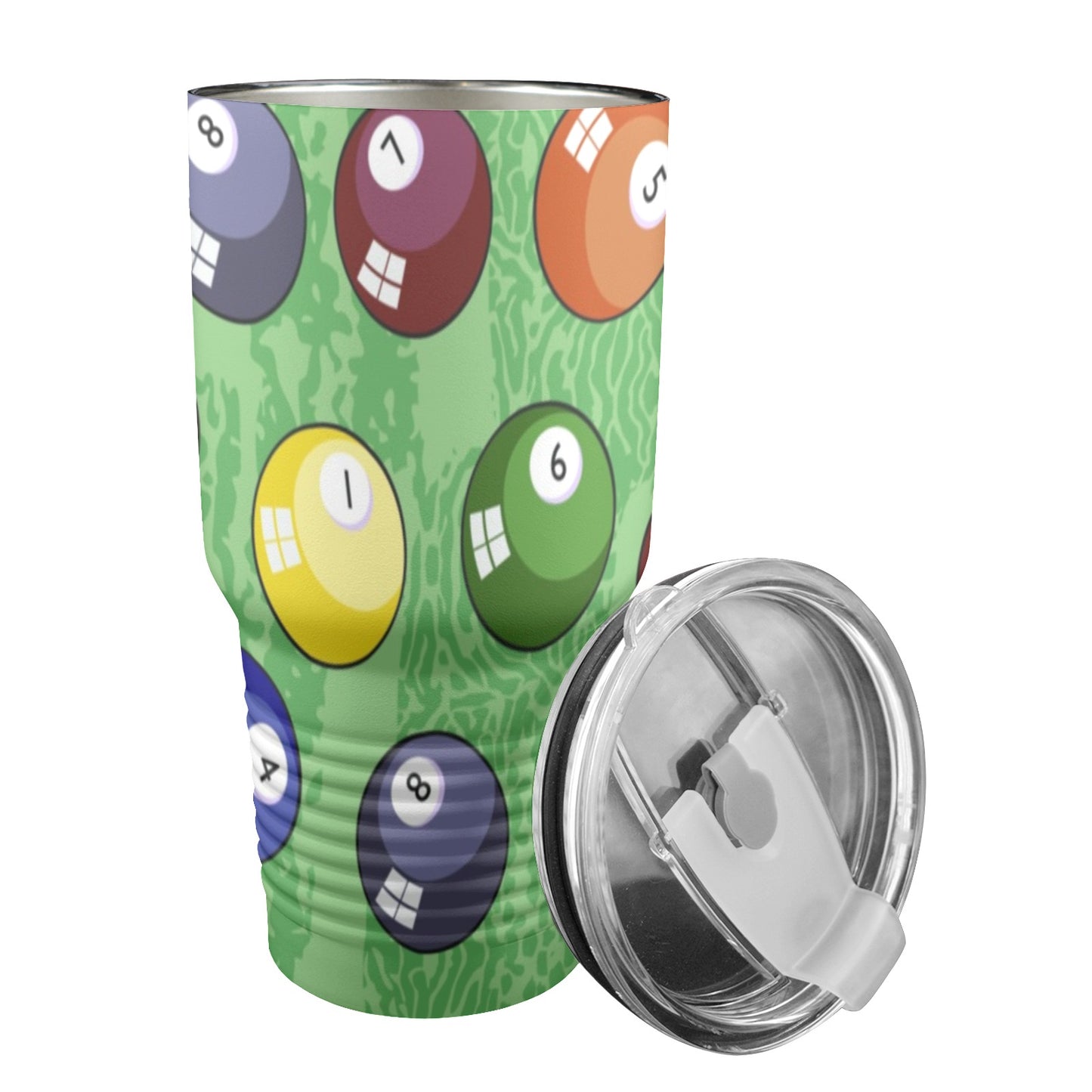 Pool Balls - 30oz Insulated Stainless Steel Mobile Tumbler