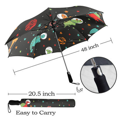 Astronaut Dinosaurs - Semi-Automatic Foldable Umbrella