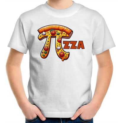 Pi Pizza - Kids Youth T-Shirt White Kids Youth T-shirt Food Maths Printed In Australia Science