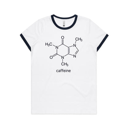 Caffeine Molecule - Women's Ringer Tee