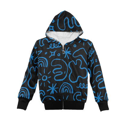 Blue Squiggle - Junior Boys Zip Up Hoodie