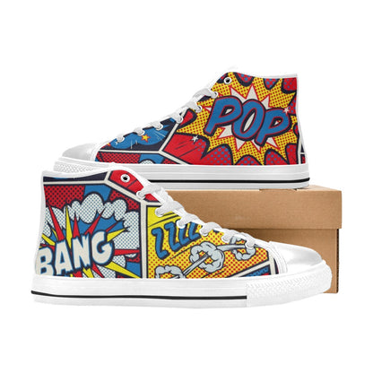 Comic Book - Kids High Top Canvas Shoes