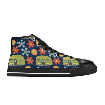 Hippy Caravan - Men's High Top Canvas Shoes