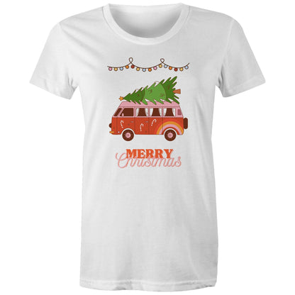 Merry Christmas, Hippy Van - Womens T-shirt