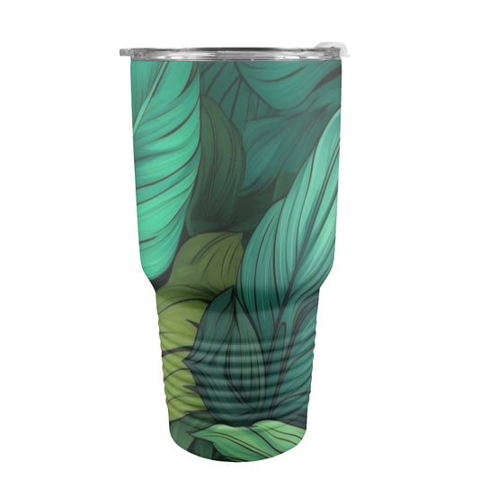 Tropical Leaves - 30oz Insulated Stainless Steel Mobile Tumbler