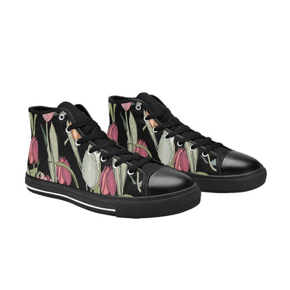 Tulips - Men's High Top Canvas Shoes