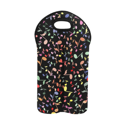 Quavers, Music Notes - 2-Bottle Neoprene Wine Bag 2 Bottle Wine Bag Music Printed Offshore