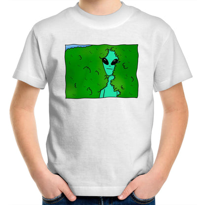 Alien Backing Into Hedge Meme - Kids Youth T-Shirt White Kids Youth T-shirt Funny Sci Fi
