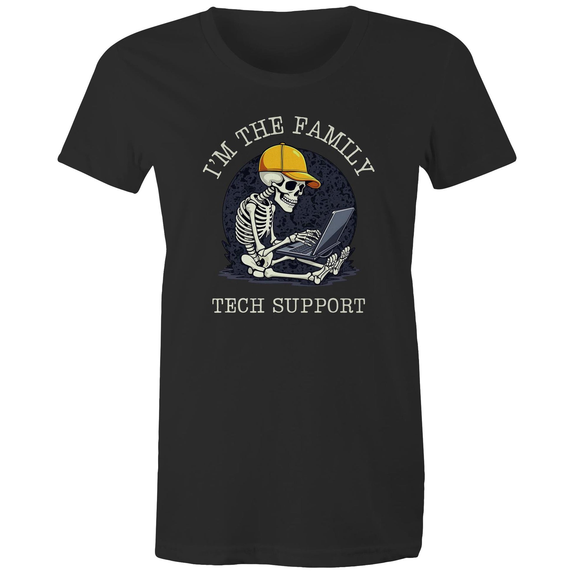 I'm The Family Tech Support - Womens T-shirt Black Womens T-shirt Printed In Australia Tech