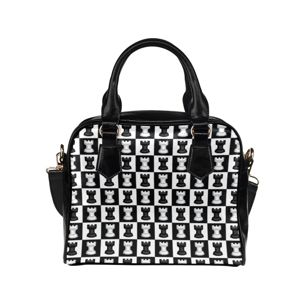 Chess Black And White - Shoulder Handbag