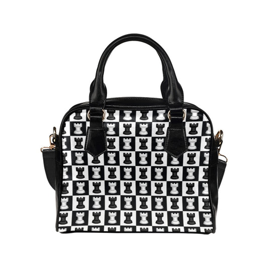 Chess Black And White - Shoulder Handbag