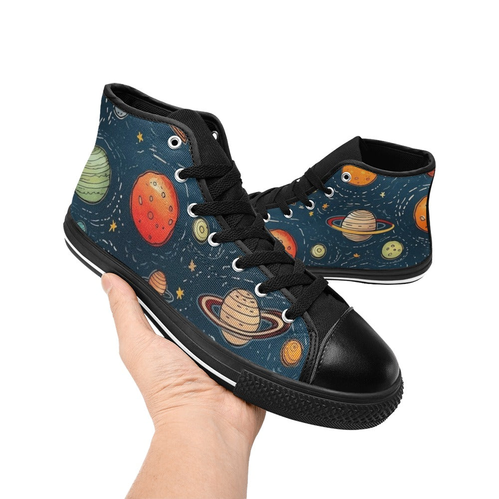 Galaxy - Men's High Top Canvas Shoes