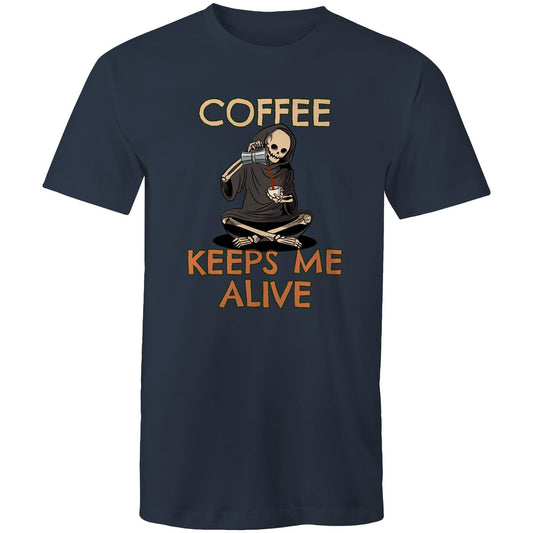 Coffee Keeps Me Alive, Skeleton - Mens T-Shirt