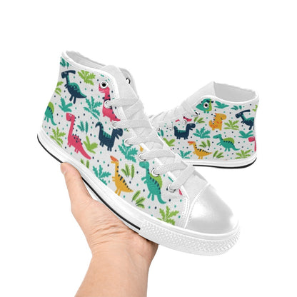 Cute Dinosaurs - Men's High Top Canvas Shoes