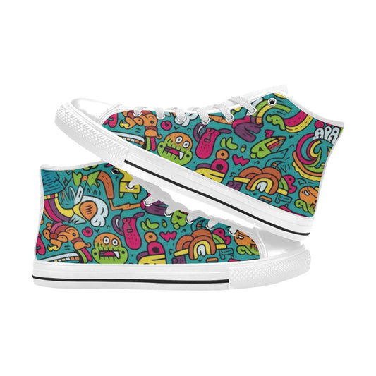 Crazy Characters - Women's High Top Canvas Shoes