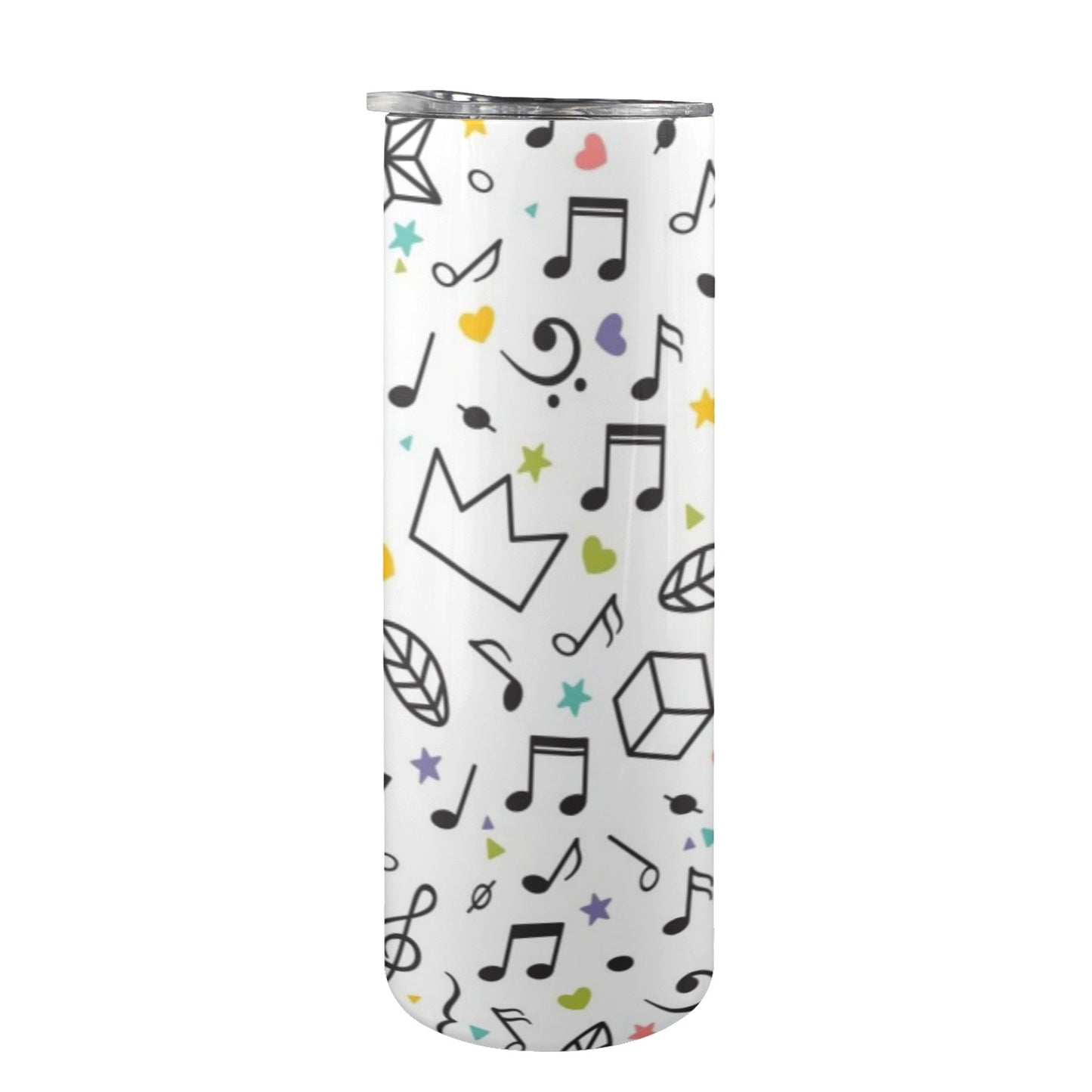 Music Time - 20oz Tall Skinny Tumbler with Lid and Straw