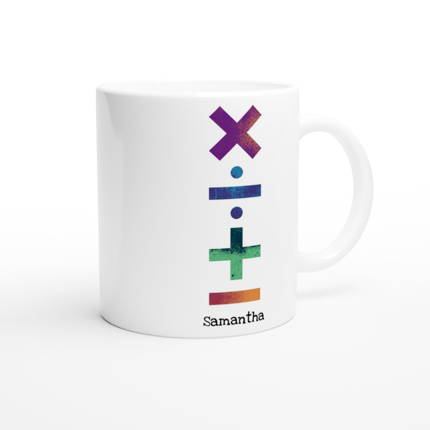 Personalise - Maths Symbols - White 11oz Ceramic Mug Personalised Mug customise Globally Fulfilled Maths personalise Science