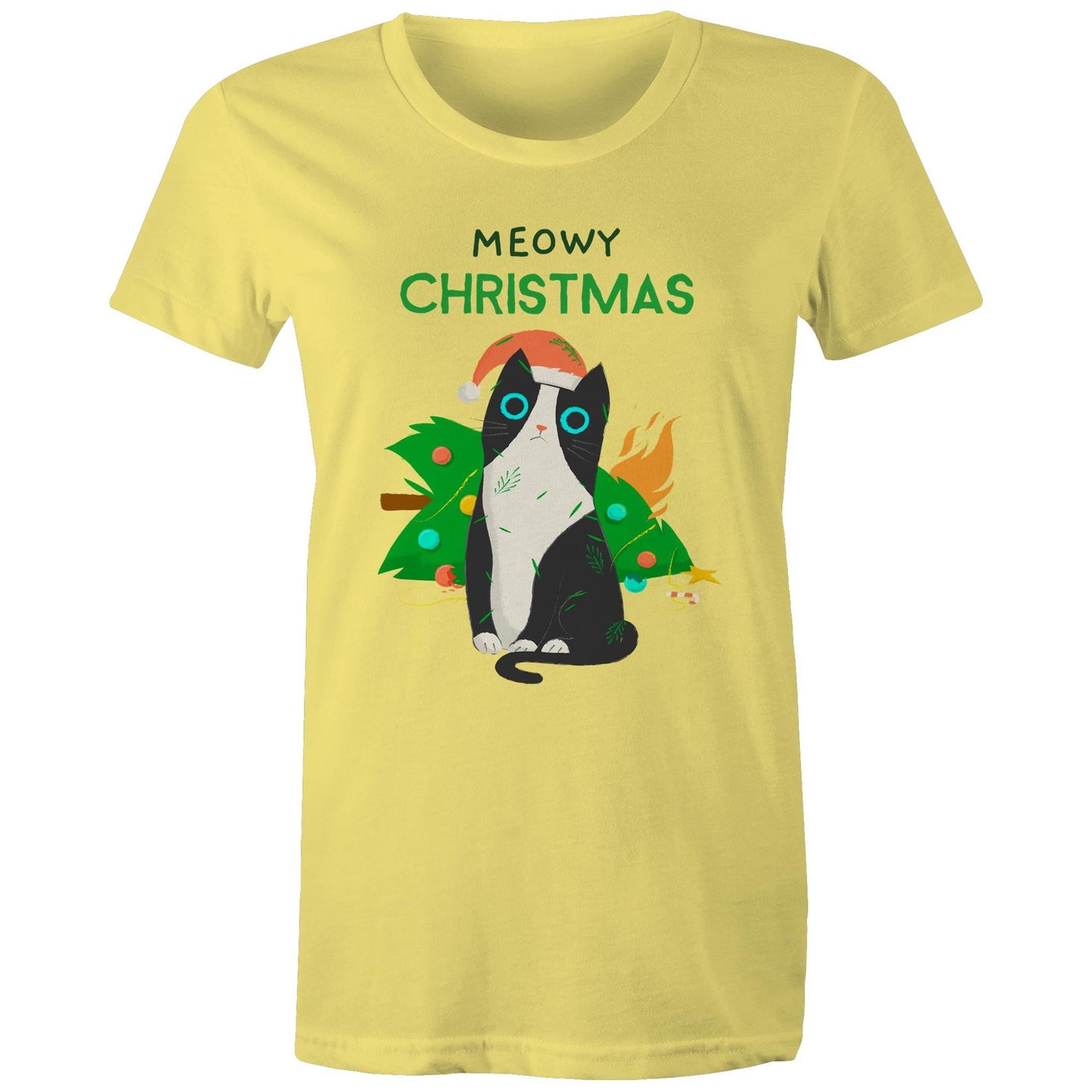 Meowy Christmas - Womens T-shirt