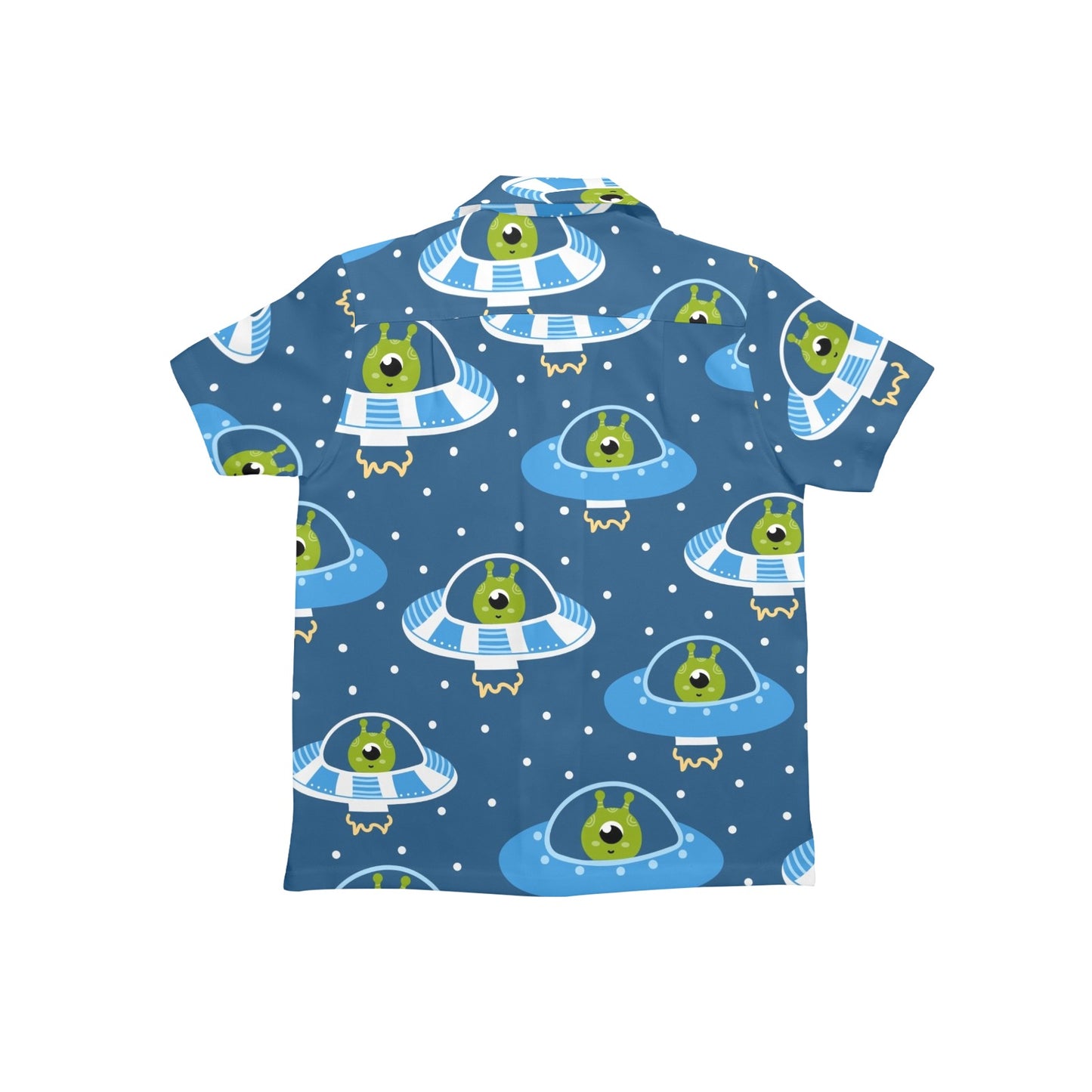 Cute Aliens in UFOs - Junior Boys Hawaiian Shirt