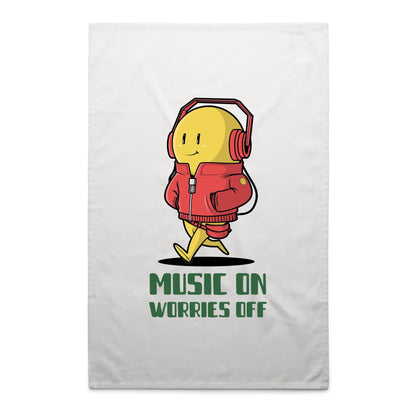 Music On, Worries Off - AS Colour Tea Towel