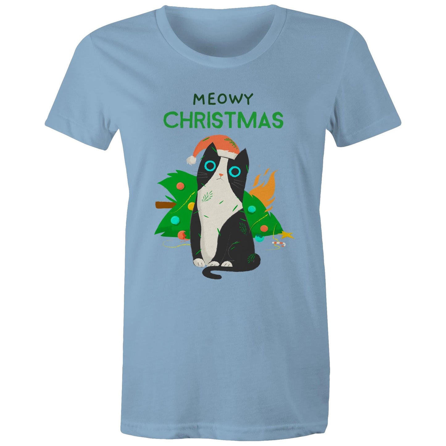 Meowy Christmas - Womens T-shirt