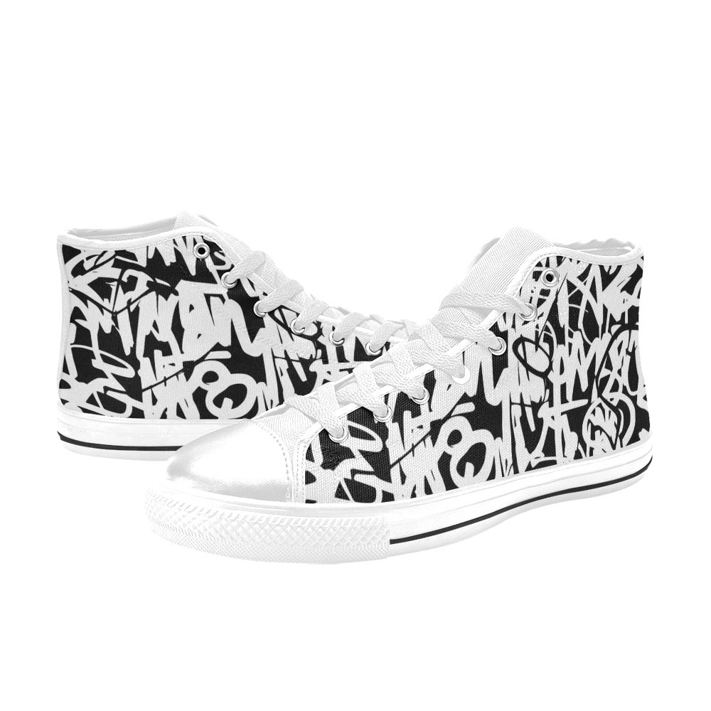 Graffiti - Men's High Top Canvas Shoes