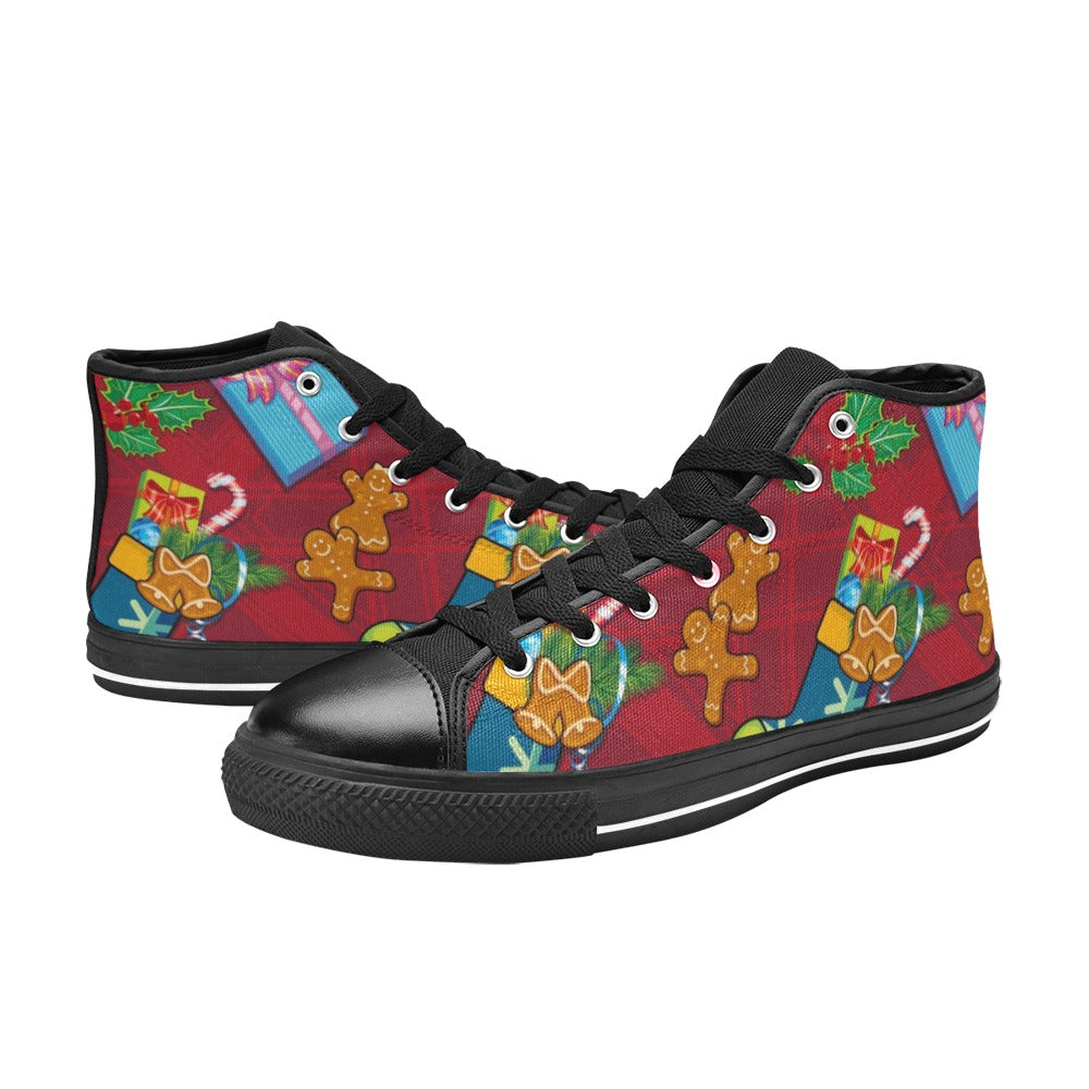 Christmas - Men's High Top Canvas Shoes