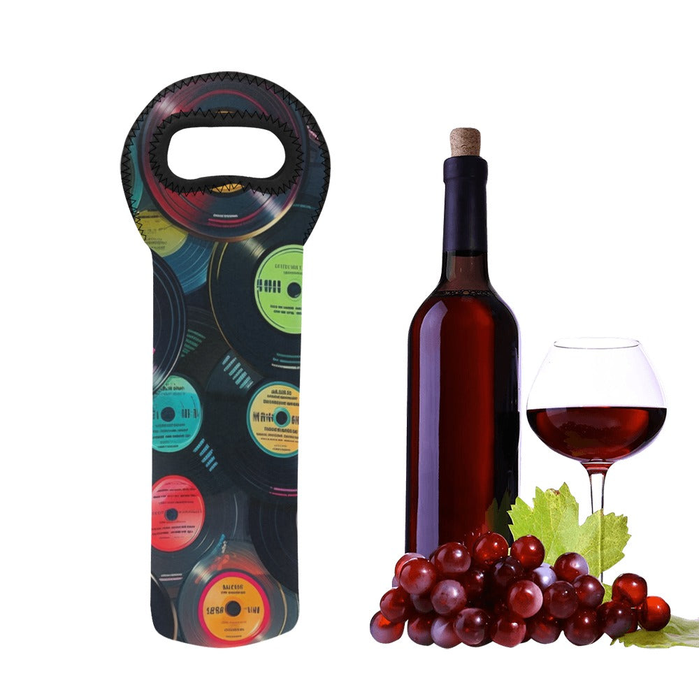 Retro Vinyl Records - Neoprene Wine Bag