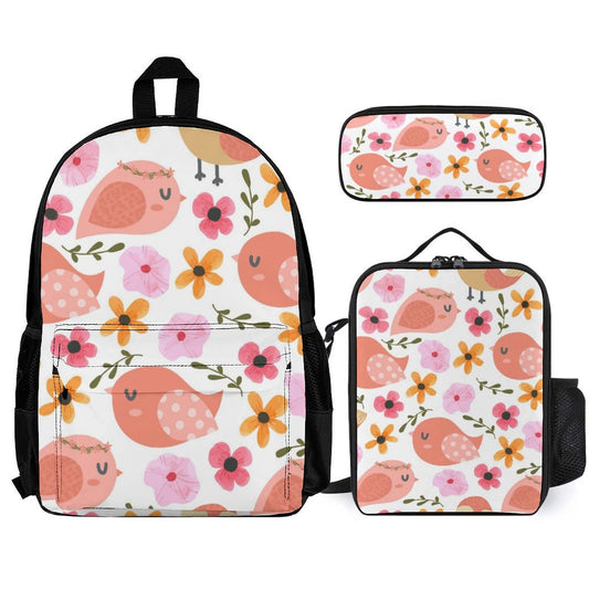 Lovely Birds - School Backpack Three Piece Set