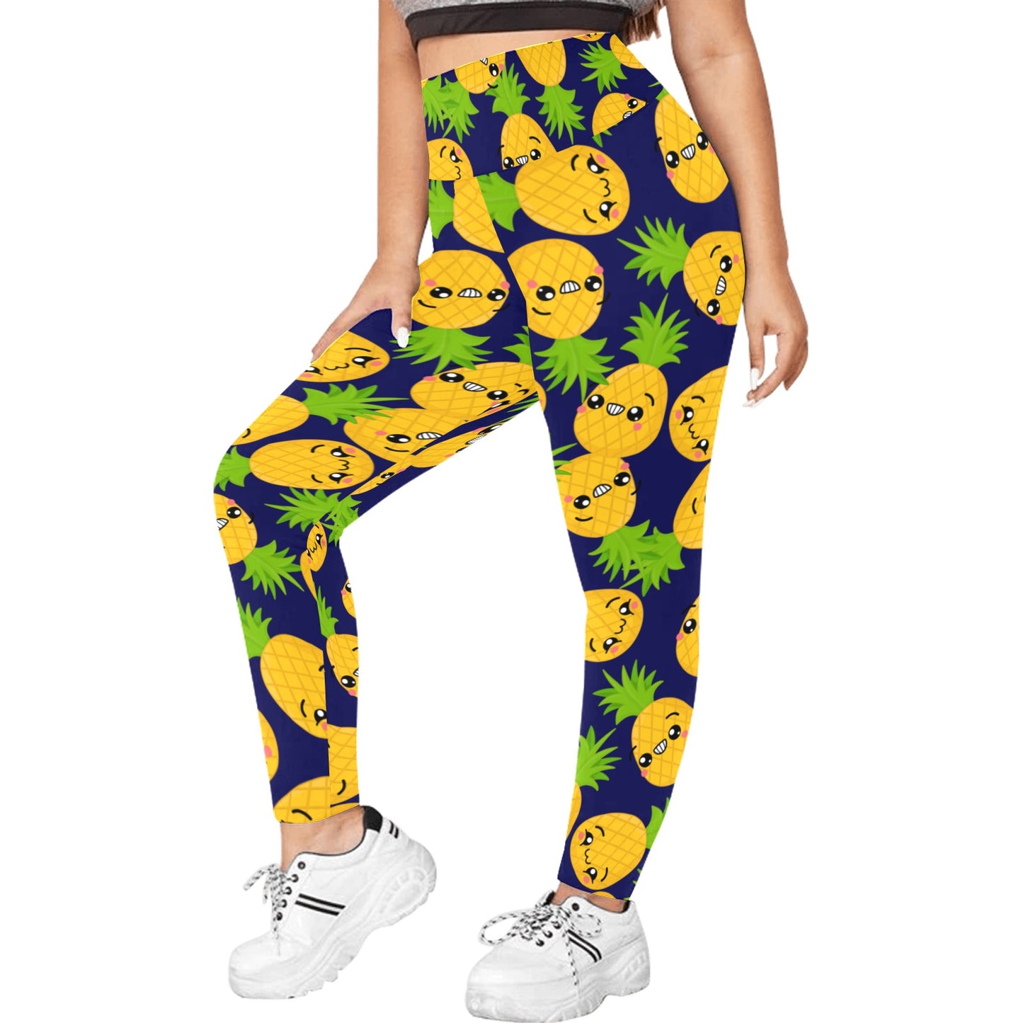 Cool Pineapples - Women's Plus Size High Waist Leggings Women's Plus Size High Waist Leggings Printed Offshore