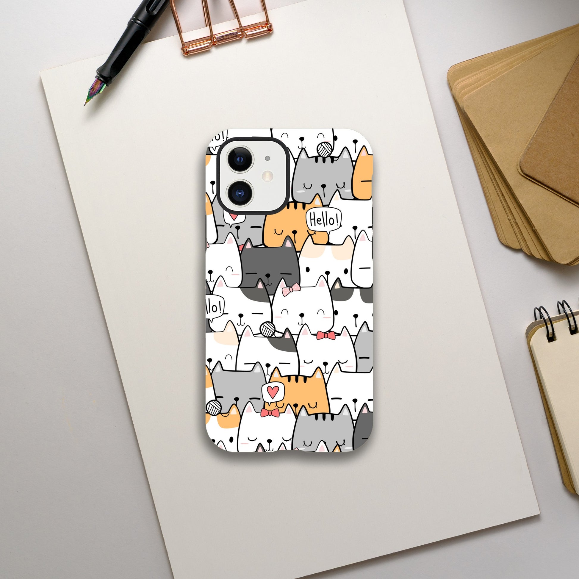 Cat Hello - Phone Tough Case iPhone 12 Phone Case