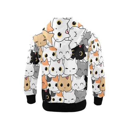 Cute Cartoon Cats - Junior Boys Zip Up Hoodie