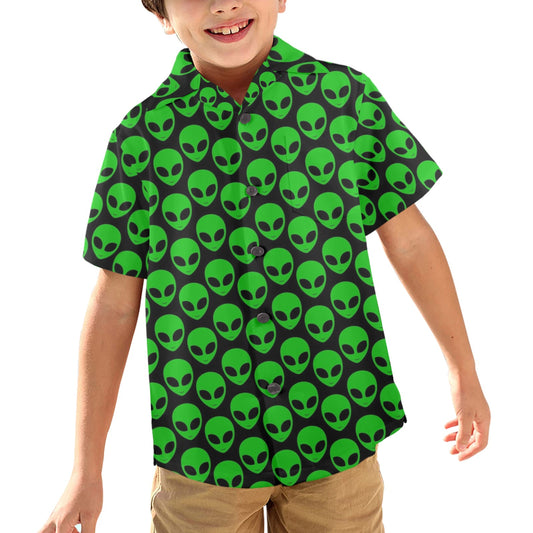 Aliens - Junior Boys Hawaiian Shirt