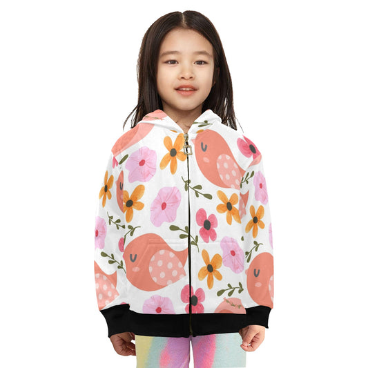 Lovely Birds - Junior Girls Zip Up Hoodie