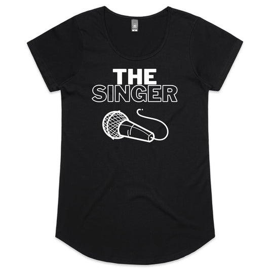 The Singer - Womens Scoop Neck T-Shirt Black Womens Scoop Neck T-shirt Music