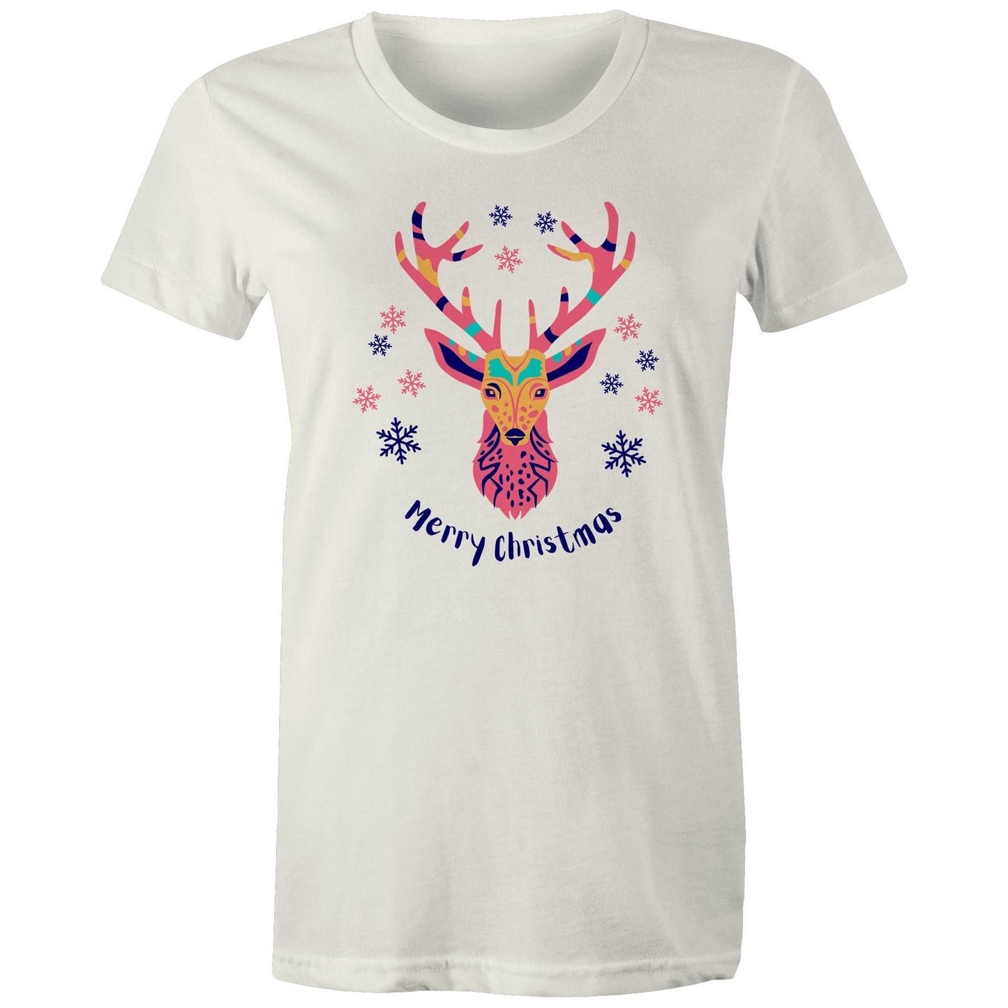 Merry Christmas Deer - Womens T-shirt