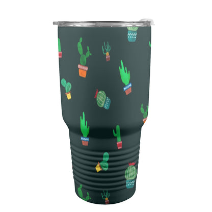 Cactus On Black - 30oz Insulated Stainless Steel Mobile Tumbler