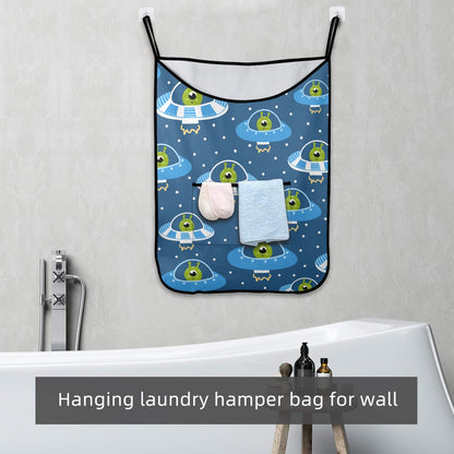 Cute Aliens in UFOs - Hanging Laundry Bag