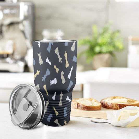 Chess Pattern - 30oz Insulated Stainless Steel Mobile Tumbler