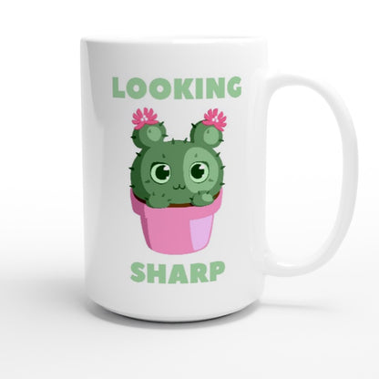 Cactus, Looking Sharp - White 15oz Ceramic Mug 15 oz Mug funny Globally Fulfilled plant