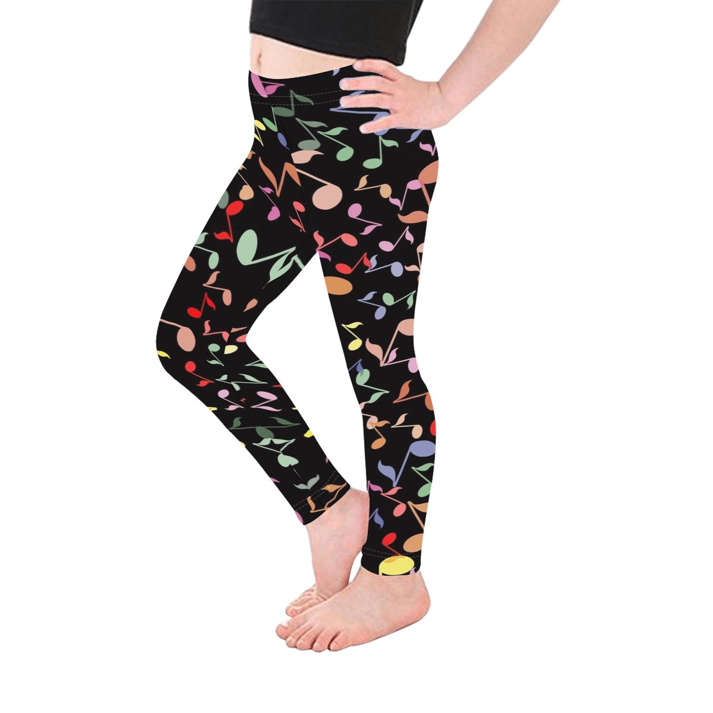 Quavers, Music Notes - Kid's Ankle Length Leggings