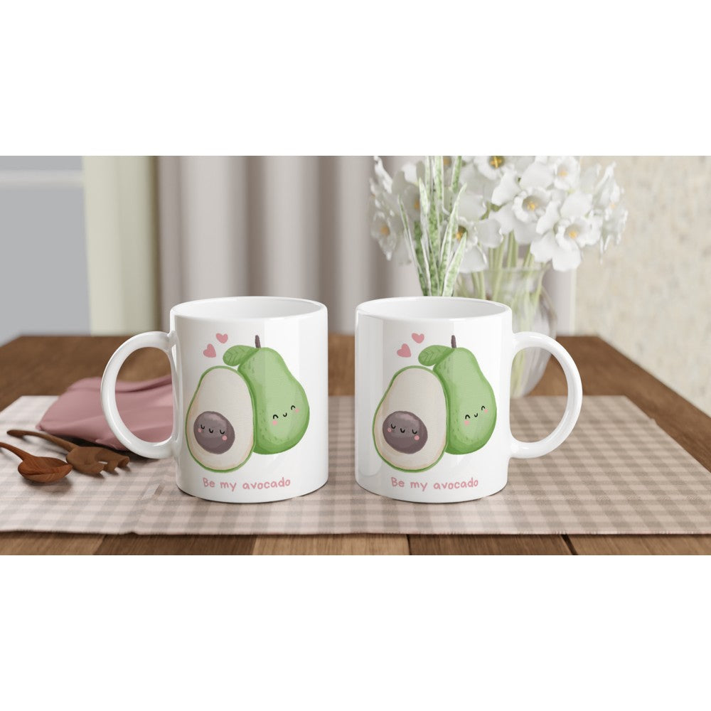 Be My Avocado - White 11oz Ceramic Mug White 11oz Mug food Globally Fulfilled love