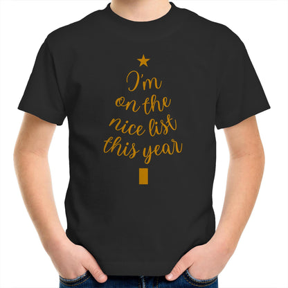 I'm On The Nice List This Year, Christmas - Kids Youth T-Shirt