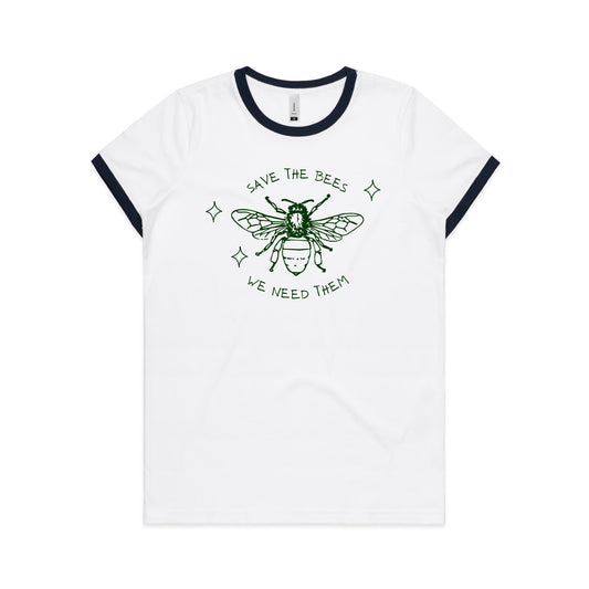 Save The Bees - Women's Ringer Tee