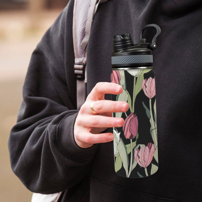 Tulips - Insulated Water Bottle with Dual-Use Lid (18oz) Insulated Water Bottle with Dual-Use Lid (18oz) Printed Offshore