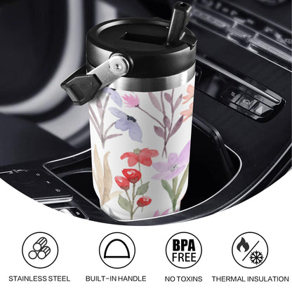 Floral Watercolour - 30oz Tumbler with Top Handle