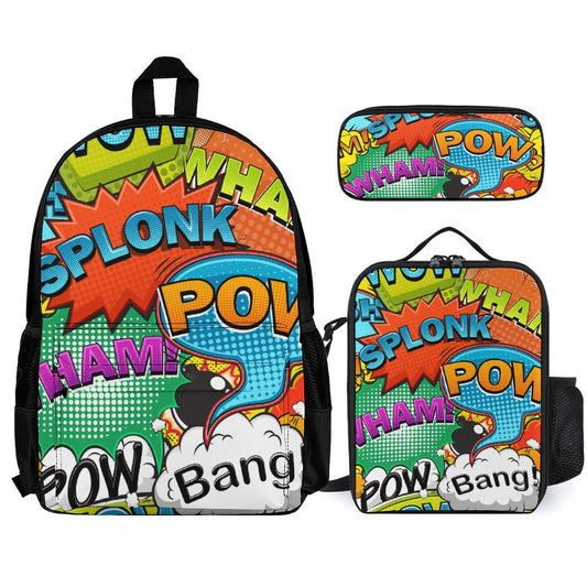 Comic Book 2 - School Backpack Three Piece Set