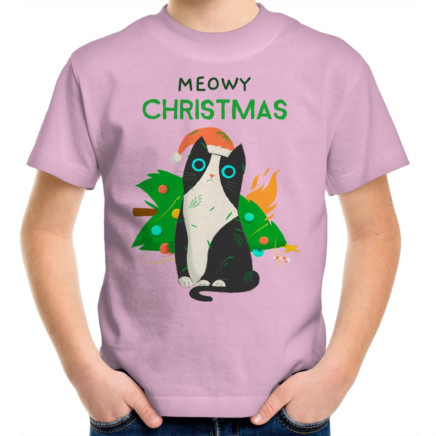 Meowy Christmas - Kids Youth T-Shirt